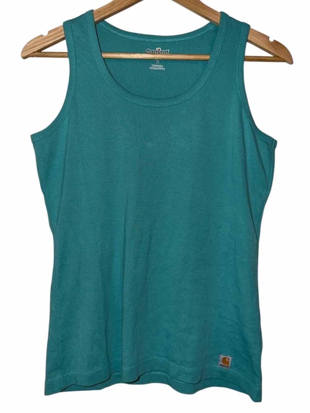 Carhartt Tank Top WK009 Turquoise Women’s Small 100% Cotton Workwear Ranch